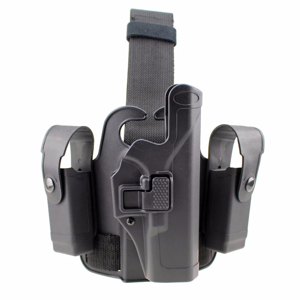 Tactical Glock Leg Holster Right Hand Paddle Drop Thigh Pistol Gun Holster Snap Button Magazine Torch Pouch f/ Glock 17 19 22 23